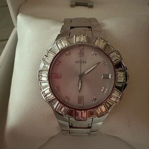 Guess Silver Crystal Watch